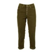 Loszittende Koons broek van fluweel - Olijfgroen Dondup , Green , Dame...