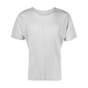 Geplooide Crew Neck T-shirts en Polos Issey Miyake , Gray , Heren