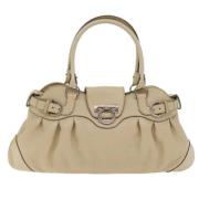 Pre-owned Leather handbags Salvatore Ferragamo Pre-owned , Beige , Dam...