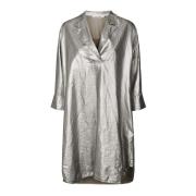 Zilveren Kaftan met ¾ Mouwen Rabens Saloner , Gray , Dames