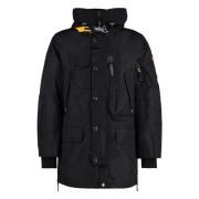 Technische stof parka met logopatch Parajumpers , Black , Heren