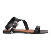 Platte Sandalen Lauren Stijl Paris Texas , Black , Dames