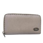 Pre-owned Leather wallets Fendi Vintage , Gray , Dames