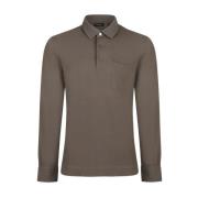 Khaki Katoenen Polo Shirt met Zak Ermenegildo Zegna , Brown , Heren