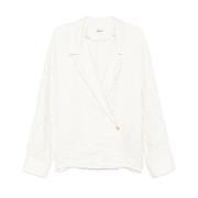 Crème Wit Satijnen Shirt Garth Khaite , White , Dames