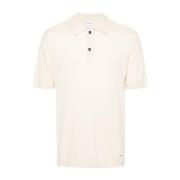 Witte Gebreide Logodetail Polo Calvin Klein , White , Heren