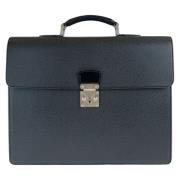 Pre-owned Leather briefcases Louis Vuitton Vintage , Black , Heren