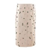 Midi Rok met Kralen in Ecru Canvas Christopher Esber , Beige , Dames