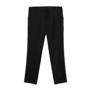 Zwarte Wol Pantalon Calvin Klein , Black , Heren