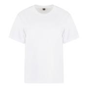 Geribbelde Katoenen Crew-Neck T-shirt TotêMe , White , Dames