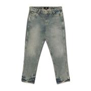 Mid Blue Straight Leg Denim Broek Represent , Blue , Heren