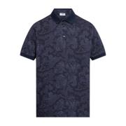 Katoenen polo met decoratief patroon Etro , Blue , Heren