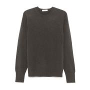 Donkergrijze Lamswol Crew Neck Sweater Drumohr , Gray , Heren