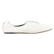 Pre-owned Leather flats Loewe Pre-owned , White , Dames