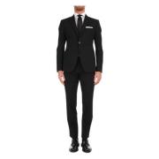 Zwart wollen blazer pak set Armani , Black , Heren