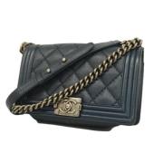 Pre-owned Leather chanel-bags Chanel Vintage , Blue , Dames