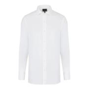 Witte Katoenen Overhemd met Logoprint Emporio Armani , White , Heren