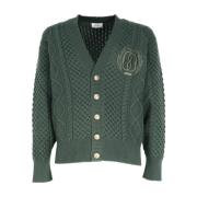 Groene Wollen Trui met Geborduurd Logo Bally , Green , Heren