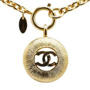 Pre-owned Metal necklaces Chanel Vintage , Yellow , Dames