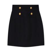 Rok met decoratieve knopen Balmain , Black , Dames