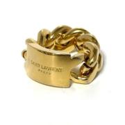 Pre-owned Metal rings Yves Saint Laurent Vintage , Yellow , Dames