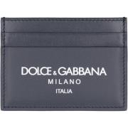 Klassieke Leren Kaarthouder Dolce & Gabbana , Blue , Heren