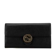 Pre-owned Leather wallets Gucci Vintage , Black , Dames