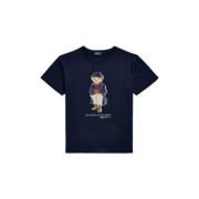 Polo Bear T-shirt Wintercollectie Polo Ralph Lauren , Blue , Dames