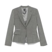 Pinstripe Wollen Jas Boss Black , Gray , Dames