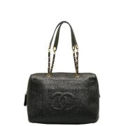 Pre-owned Leather chanel-bags Chanel Vintage , Black , Dames