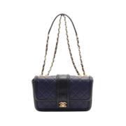 Pre-owned Leather chanel-bags Chanel Vintage , Blue , Dames