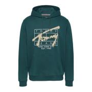 Groene hoodie met bedrukt logo Tommy Jeans , Green , Heren