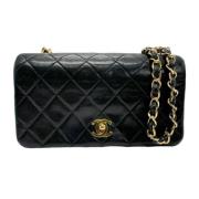 Pre-owned Leather wallets Chanel Vintage , Black , Dames