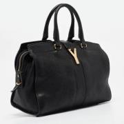 Pre-owned Leather totes Yves Saint Laurent Vintage , Black , Dames