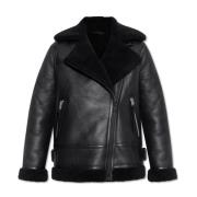 Shearling Coat Sola AllSaints , Black , Dames