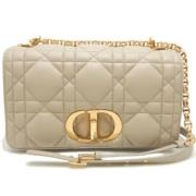 Pre-owned Leather shoulder-bags Dior Vintage , Beige , Dames