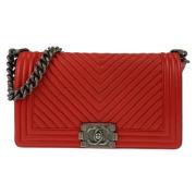 Pre-owned Leather chanel-bags Chanel Vintage , Red , Dames