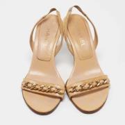 Pre-owned Fabric sandals Chanel Vintage , Beige , Dames