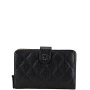 Pre-owned Leather wallets Chanel Vintage , Black , Dames