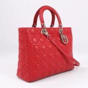 Pre-owned Leather handbags Dior Vintage , Red , Dames