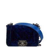 Pre-owned Leather chanel-bags Chanel Vintage , Blue , Dames