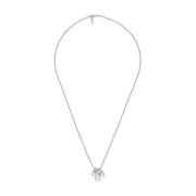 Diagonale Tag Zilveren Ketting Gucci , Gray , Heren