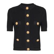 Gebreide cardigan met 4 zakken Balmain , Black , Dames