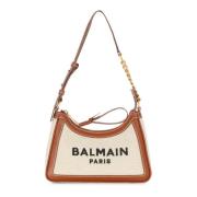 B-Army canvas tas met leren inzetstukken Balmain , Beige , Dames