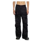 Zwarte Stijlvolle Broek Diesel , Black , Heren