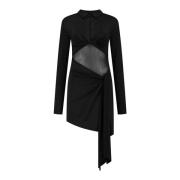 Mesh Jurk met Taille Detail Daily Paper , Black , Dames