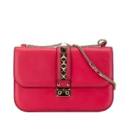 Pre-owned Leather shoulder-bags Valentino Vintage , Pink , Dames