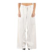 Room Katoen Nylon Broek Helmut Lang , White , Dames