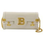 Leather shoulder-bags Balmain , Beige , Dames