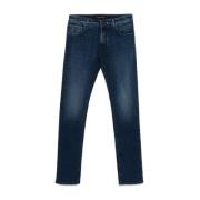 Slim Fit Indigo Blauwe Denim Jeans Hand Picked , Blue , Heren